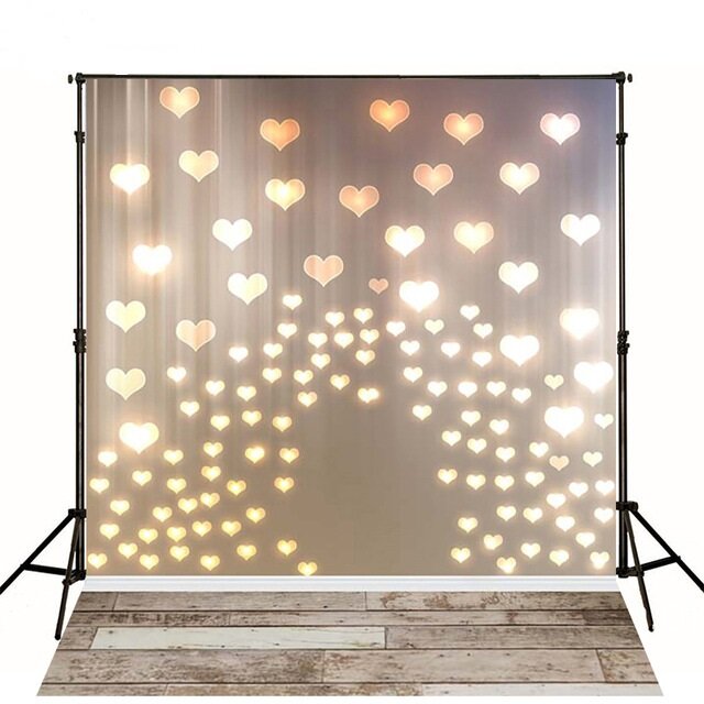 Backdrop met lichtjes in hartjesvorm